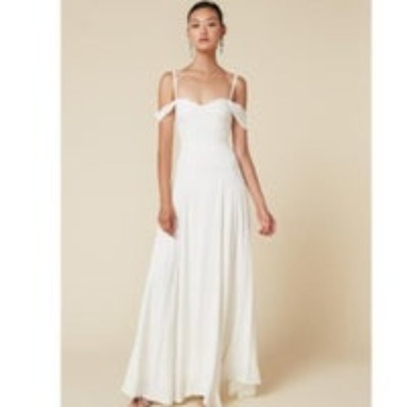 Reformation Poppy Dress in Ivory Wedding Gown - Picture 1 of 12
